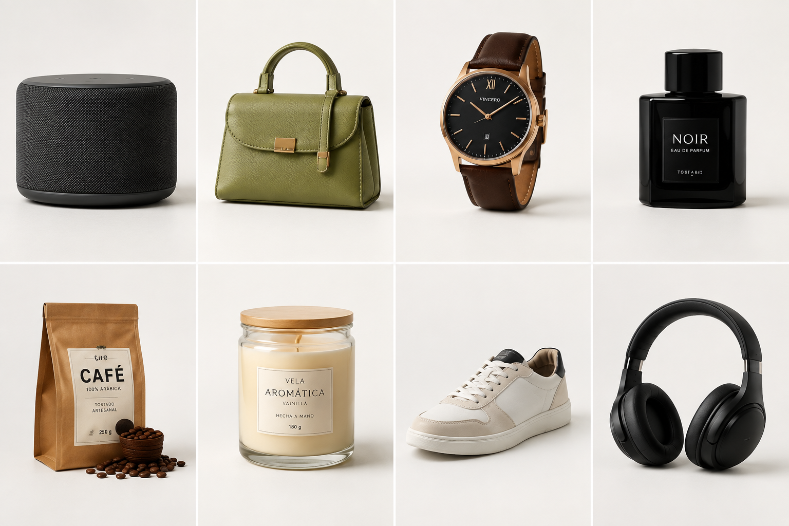 Examples of different kinds of products for commercial photography