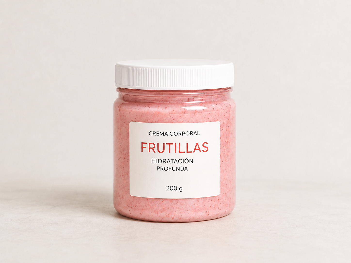 Original photo of a strawberry body cream