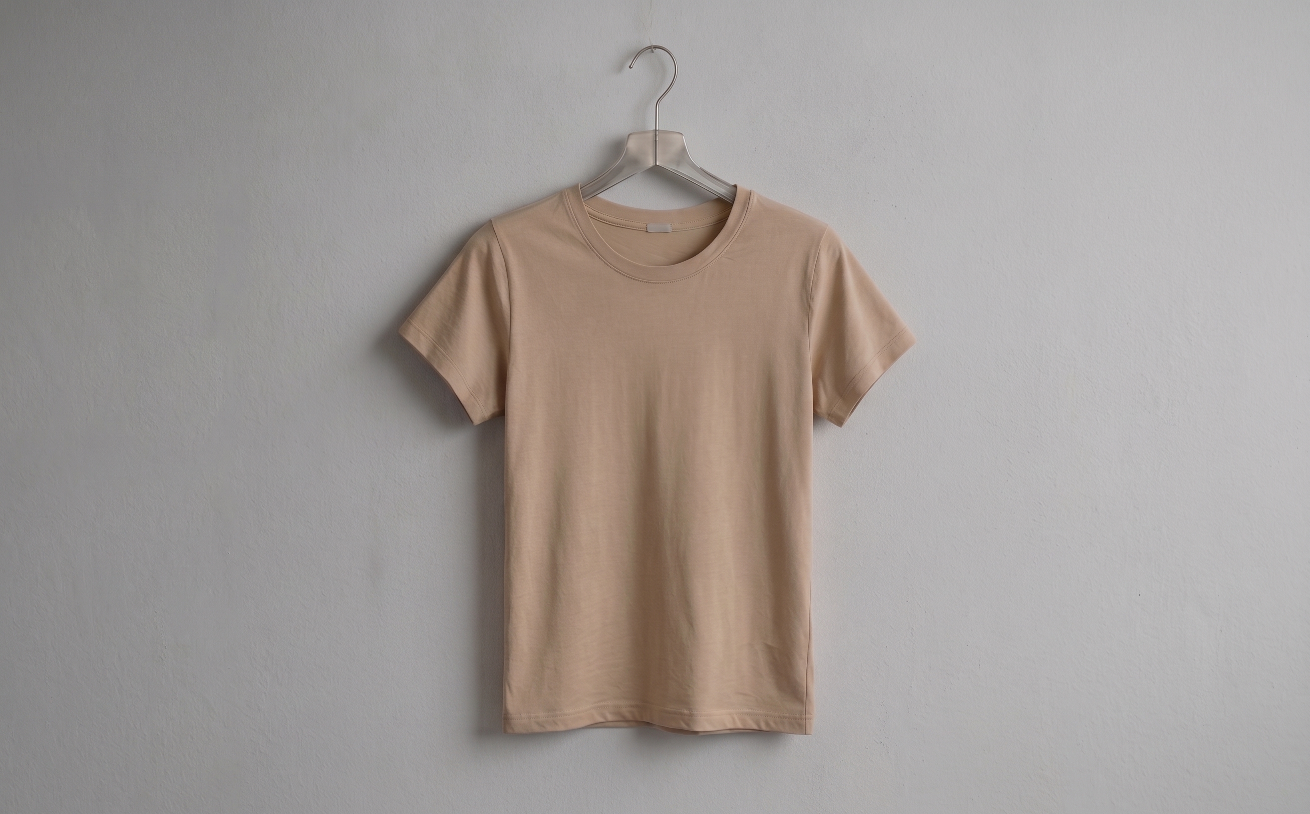 Original photo of a beige T-shirt