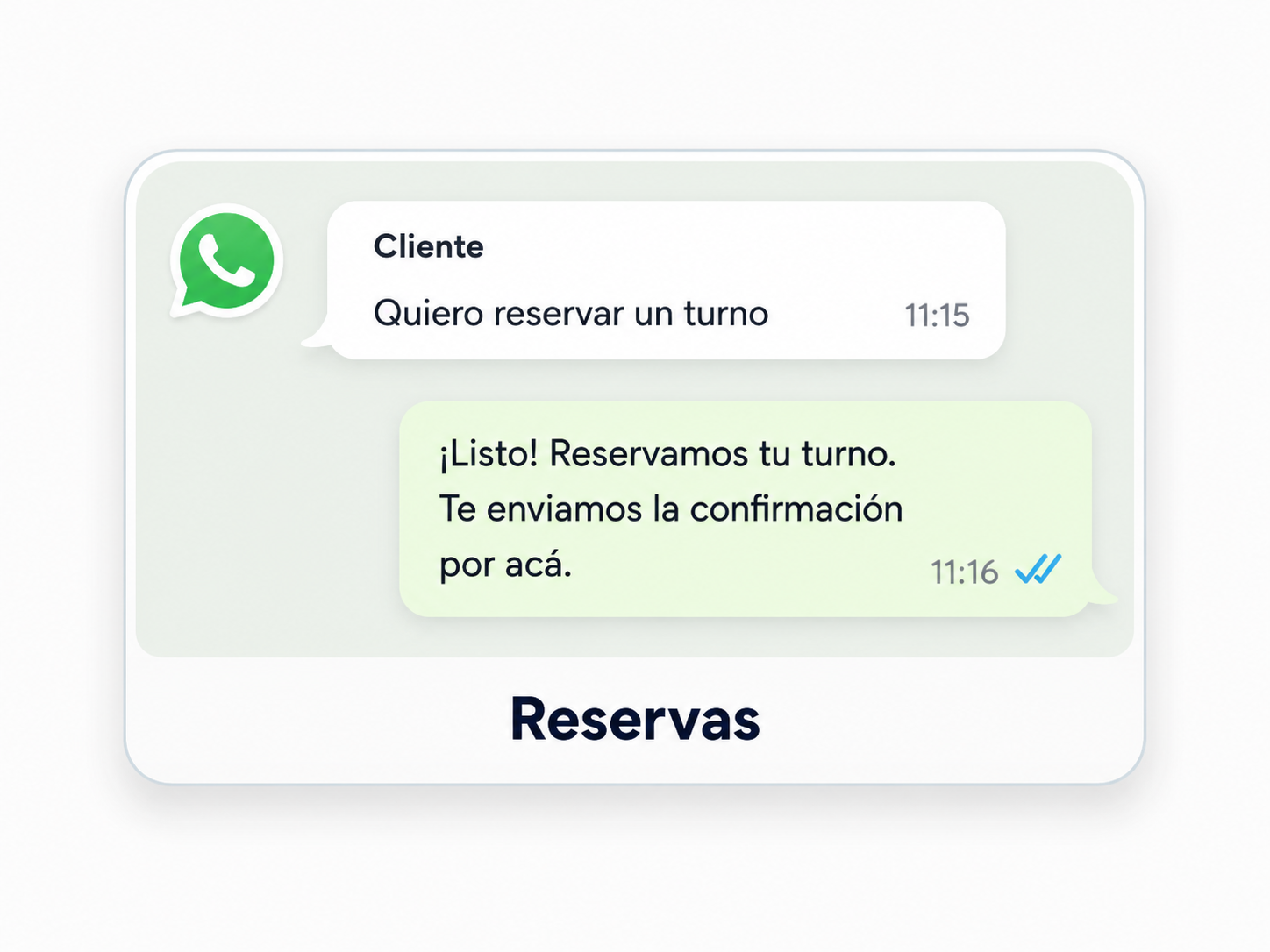 Ejemplo de respuesta automática para una consulta de reserva