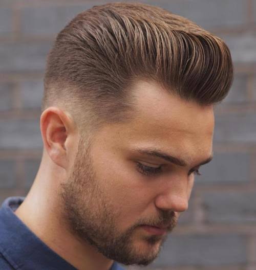 Pompadour haircut style reference