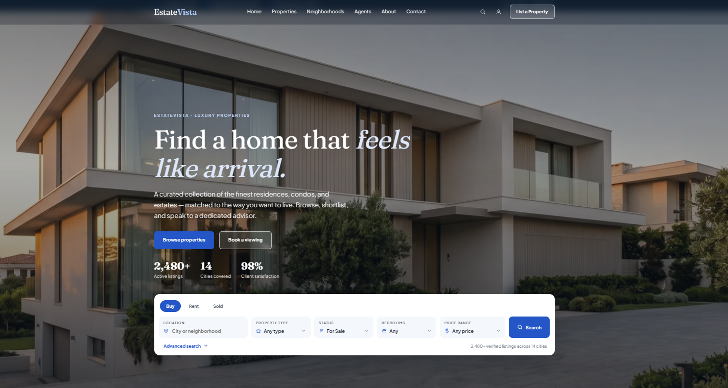 Real Estate Listings Website preview